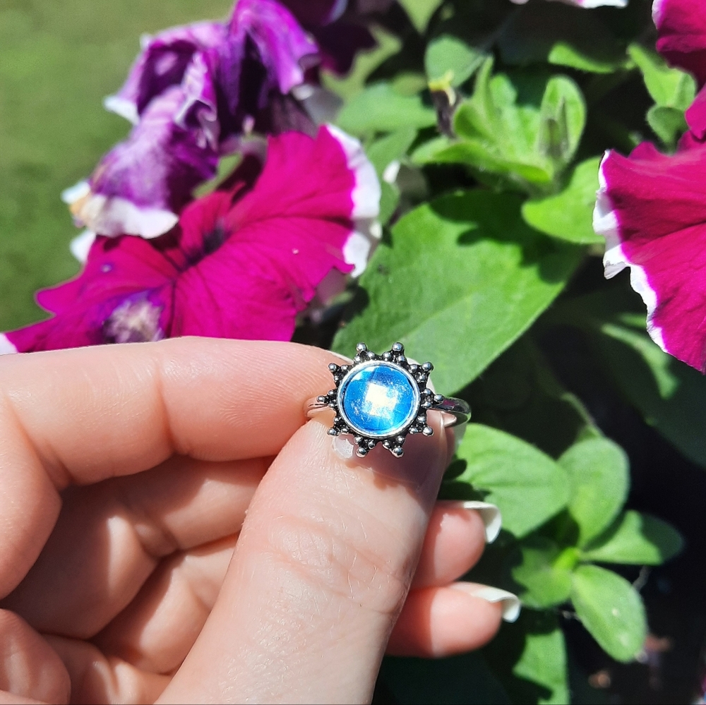 Vintage Silver-tone with Turquoise Stone Women's Ring